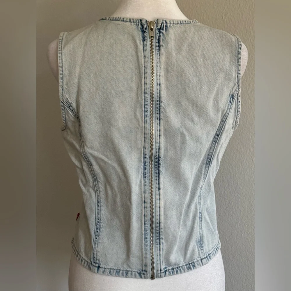 Levi's Premium Women's Topanga Light Blue Denim Tank Top - Picture 5 of 5